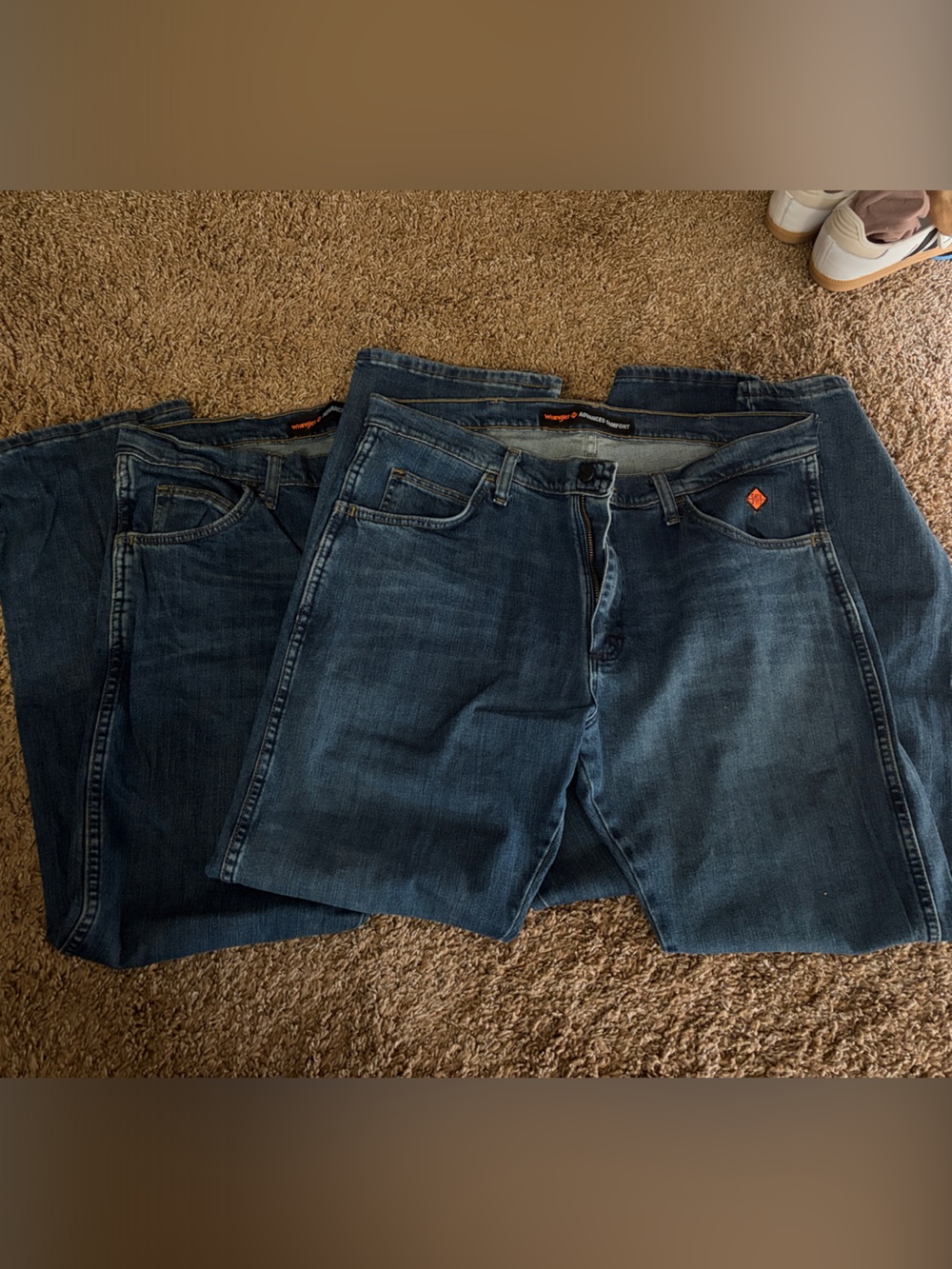 Wrangler Men's FR Medium Wash Work Jeans